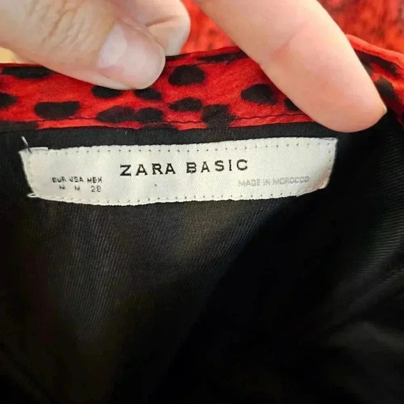 ♥ZARA Silk Red leopard strapless dress - Picture 11 of 14